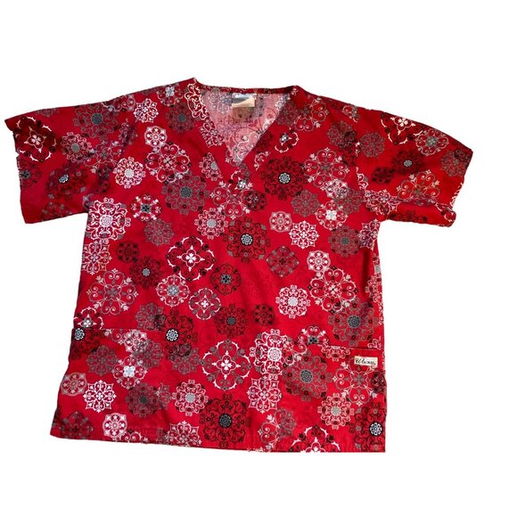 Women's Put some Sprinkles on it Red Scrub Top  Size M - Picture 5 of 10